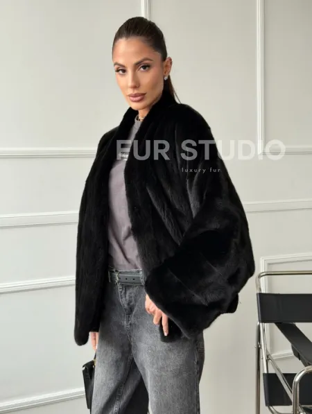 Полушубок норковый SAGA FURS - style oversize - фото 6