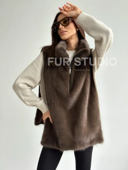 Женская меховая манишка - мех норка - фото 7