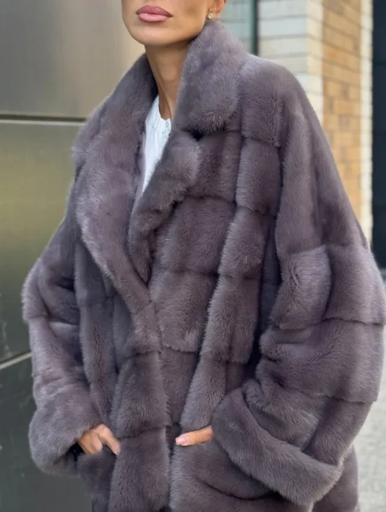 Шуба норковая - жакет лаванда - фото 2