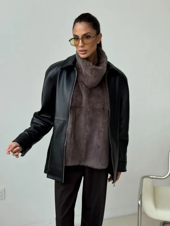 Норковая женская манишка - фото 9