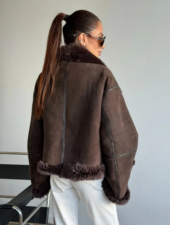 Женская двухсторонняя дубленка - фото 6