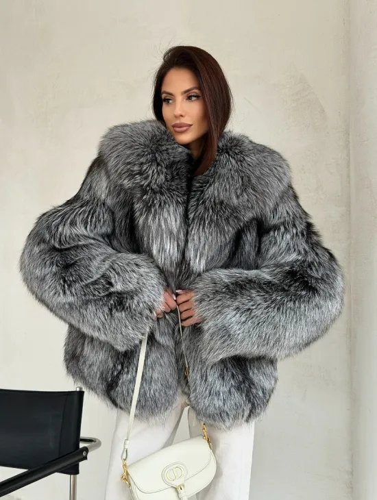 Полушубок из чернобурой лисы - фото 9