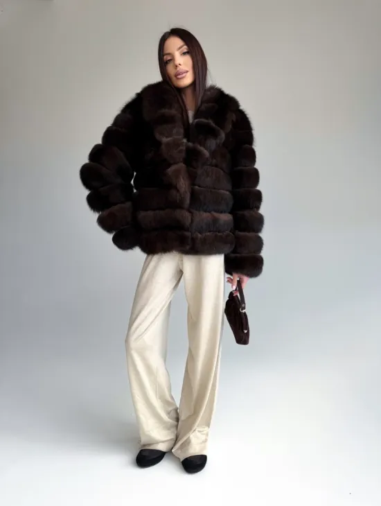 Шуба песцовая под соболь - фото 5