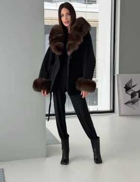 Пальто с капюшоном из финского песца - фото 5