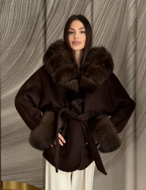 Пальто с мехом песца под соболь - фото 18