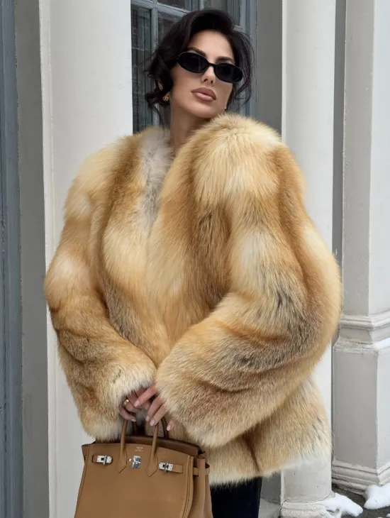 Шуба Premium из меха альпийской лисы - GOLDEN FOX - фото 4